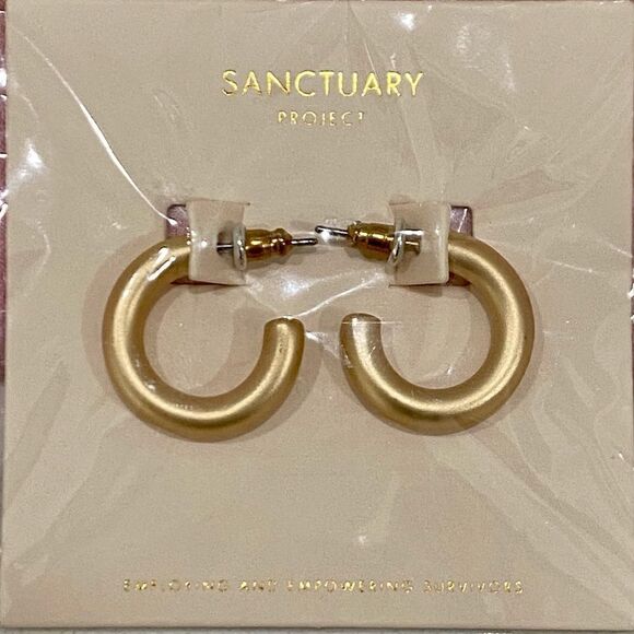 SANCTUARY PROJECT Thick Gold Hoop Earrings CHIC! - Picture 3 of 5